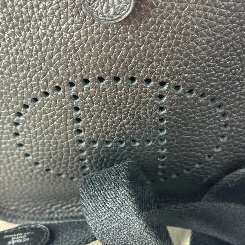 NWT Authentic Hermes Mini Black Leather Evelyn Crossbody Bag - Picture 2 of 12